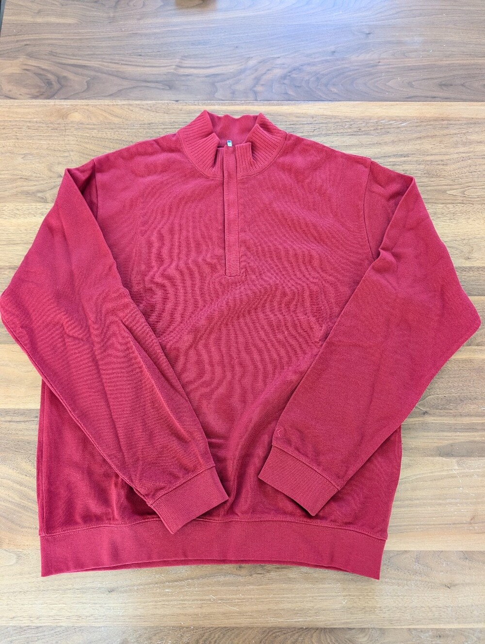 New!  CUTTER & BUCK -Men's Journey  100% Supima Cotton Flatback Half Zip - Red,